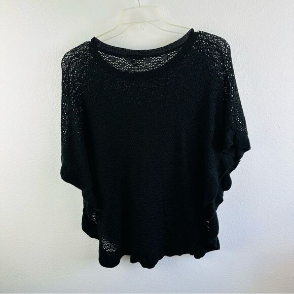 One A Black Poncho Sweater Womens Size M/L Oversized - Picture 3 of 3